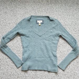 AEO Green Chunky Cable Knit Sweater